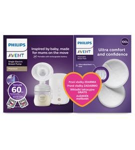 PHILIPS AVENT ODSÁVAČKA MATEŘSKÉHO MLÉKA ELEKTRICKÁ PREMIUM NABÍJECÍ SCF396/31+DÁREK - ODSÁVAČKY MATEŘSKÉHO MLÉKA - KRMENÍ