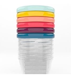 BABYMOOV MISKY S VÍČKY SINGLESET (6X 180ML) - MISKY, TALÍŘKY A PODLOŽKY - KRMENÍ