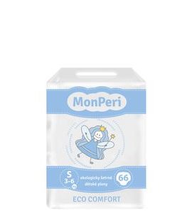 MONPERI ECO COMFORT S 3–6KG - 66KS EKO JEDNORÁZOVÉ DĚTSKÉ PLENKY (VELIKOST 2) - JEDNORÁZOVÉ PLENY - PŘEBALOVÁNÍ