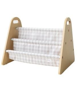 3 SPROUTS OBOUSTRANNÝ STOJAN NA KNÍŽKY GINGHAM BEIGE - DEKORACE A POLIČKY - SPINKÁNÍ
