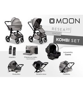 MOON RESEA 2.0 KOMBI SET - GHOST - KOMBINACE S PŘÍSLUŠENSTVÍM - KOČÁRKY A PŘÍSLUŠENSTVÍ