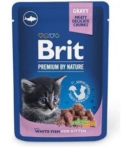 BRIT PREMIUM CAT POUCHES WHITE FISH FOR KITTEN 100G - KAPSIČKY PRO KOČKY - CHOVATELSKÉ POTŘEBY MALVÍKZOO