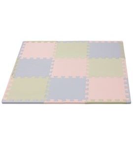 RIALTO BABY HRACÍ PODLOŽKA PUZZLE S OKRAJEM GREY BEIGE PINK 92X92 CM - HRACÍ PODLOŽKY NA ZEM - SPINKÁNÍ