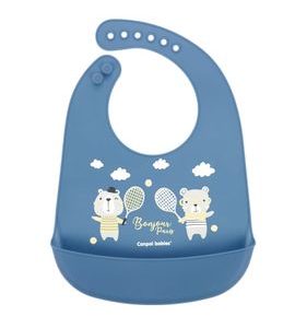 CANPOL BABIES BRYNDÁK SILIKONOVÝ S KAPSOU BONJOUR PARIS MODRÝ - BRYNDÁKY - KRMENÍ