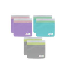 MELII OPAKOVATELNĚ POUŽITELNÉ SÁČKY NA SVAČINU 6KS - JEDNOBAREVNÉ - KAPSIČKY NA JÍDLO - KRMENÍ