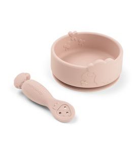 DONE BY DEER SILIKONOV8 STICK & STAY MISKA A LŽIČKA SHEEPY - MISKY, TALÍŘKY A PODLOŽKY - KRMENÍ