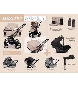 MOON CIAO FOLD MAXI SET - SAND - TROJKOMBINACE - KOČÁRKY A PŘÍSLUŠENSTVÍ
