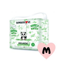 BAMBOOLOVE PLENY JEDNORÁZOVÉ BAMBUS VEL. M 6-11 KG 24 KS - JEDNORÁZOVÉ PLENY - PŘEBALOVÁNÍ