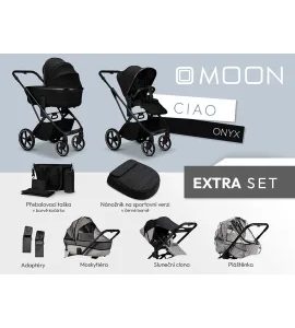 MOON CIAO EXTRA SET - ONYX - KOMBINACE S PŘÍSLUŠENSTVÍM - KOČÁRKY A PŘÍSLUŠENSTVÍ