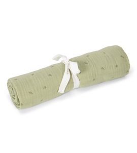 LITTLE DUTCH PLENA ZAVINOVACÍ 120X120 CM S POTISKEM PURE SAGE - LÁTKOVÉ PLENY ALL IN ONE - PŘEBALOVÁNÍ