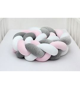 SCAMP MANTINEL DO POSTÝLKY COP 180CM BÍLO-ŠEDO-RŮŽOVÁ - MANTINELY - SPINKÁNÍ