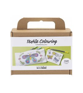 CREATIV COMPANY KREATIVNÍ SADA MINI CRAFT KIT TEXTILE COLOURING BUTTERFLIES - VÝTVARNÉ POMŮCKY A HRAČKY - PRO DĚTI