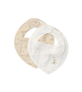 LITTLE DUTCH BRYNDÁČEK BANDANA 2 KS HUSA NEWBORN NATURALS - BRYNDÁKY - KRMENÍ