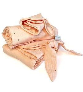 PINKIE SET MUSLIN APRICCOT - LÁTKOVÉ PLENY ALL IN ONE - PŘEBALOVÁNÍ