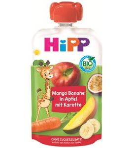 HIPP BIO KAPSIČKA JABLKO BANÁN MANGO MRKEV 100 G - EXPIRACE 28.8.2026 - KAPSIČKY - KRMENÍ