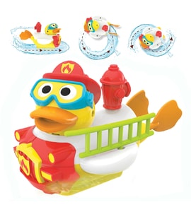 YOOKIDOO KREATIVNÍ PLAVACÍ KACHNA HASIČ - HRAČKY DO VANY - PRO DĚTI