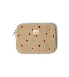 STUDIO NOOS TEDDY OBAL NA LAPTOP 13´ ECRU HEARTS - ORGANIZÉRY A KOŠÍKY - KOČÁRKY A PŘÍSLUŠENSTVÍ