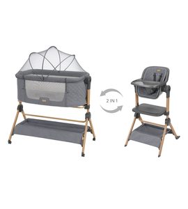 KIKKABOO POSTÝLKA A ŽIDLIČKA 2V1 SLEAT ME GREY - K RODIČOVSKÉ POSTELI - SPINKÁNÍ