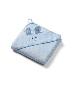 BABYONO OSUŠKA S KAPUCÍ A OUŠKY BAMBOO MODRÁ 100X100 CM - ŽÍNKY A HOUBIČKY - KOUPÁNÍ A ZDRAVÍ