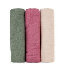 PETITE&MARS SADA PLEN BAMBUSOVÁ MUŠELÍNOVÁ 3KS MOUSSY BOTANIC TONES 68 X 68 CM - LÁTKOVÉ PLENY ALL IN ONE - PŘEBALOVÁNÍ