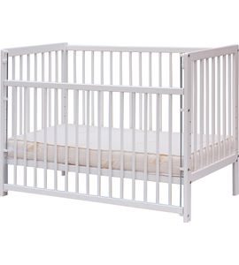 SCARLETT DĚTSKÁ POSTÝLKA SCARLETT FIRA - BÍLÁ (BUK) - STAHOVACÍ BOČNICE - 120 X 60 CM - DŘEVĚNÉ POSTÝLKY - SPINKÁNÍ