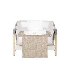 KIKKABOO LOŽNÍ SADA S POVLEČENÍM 3KS DO POSTÝLKY 50X85 CM SECRET GARDEN BEIGE - POVLEČENÍ DO POSTÝLKY - SPINKÁNÍ