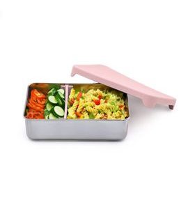MELII NEREZOVÝ BENTO BOX 740 ML SE SILIKONOVÝM VÍKEM - RŮŽOVÝ - USKLADNĚNÍ JÍDLA - KRMENÍ