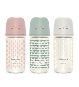 SUAVINEX SUAVINEX | LÁHEV SKLO BONHOMIA 240 ML FYZIOLOGICKÁ SX PRO +3 MF - KOJENECKÉ LAHVE - KRMENÍ