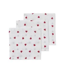 MEYCO PLENA-ŽÍNKA 3-BALENÍ - SWEET HEART - LÁTKOVÉ PLENY SKLÁDANÉ - PŘEBALOVÁNÍ