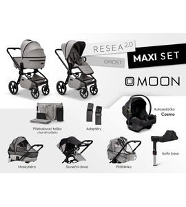 MOON RESEA 2.0 MAXI SET - GHOST - KOMBINACE S PŘÍSLUŠENSTVÍM - KOČÁRKY A PŘÍSLUŠENSTVÍ