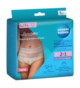 CANPOL BABIES JEDNORÁZOVÉ POPORODNÍ KALHOTKY S VLOŽKOU 2V1 L/XL 5KS - POPORODNÍ KALHOTKY - PRO MAMINKY
