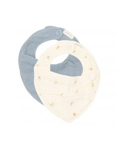 LITTLE DUTCH BRYNDÁČEK BANDANA FOREST TREASURES & DENIM BLUE 2 KS - BRYNDÁKY - KRMENÍ