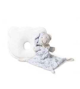 INTERBABY SET MÉĎA - ERGONOMICKÝ POLŠTÁŘEK + PŘÍTULKA - ŠEDÝ - FIXAČNÍ PODLOŽKY - SPINKÁNÍ