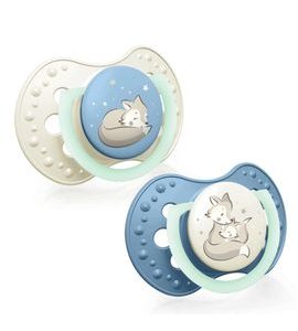 LOVI DUDLÍK SVÍTÍCÍ SILIKONOVÝ DYNAMICKÝ NIGHT&DAY 0-6M 2KS KLUK - ŠIDÍTKA A DOPLŇKY - KRMENÍ