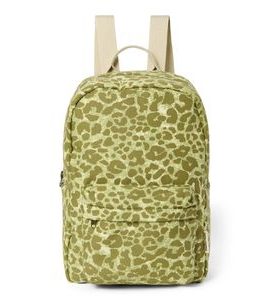 STUDIO NOOS COTTON MIDI BACKPACK BATŮŽEK S PŘEDNÍ KAPSOU GREEN LEOPARD - PRO PŘEDŠKOLÁKY - PRO DĚTI
