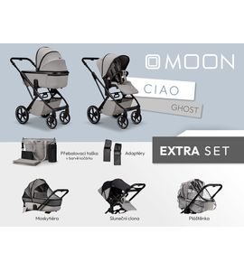 MOON CIAO EXTRA SET - GHOST - KOMBINACE S PŘÍSLUŠENSTVÍM - KOČÁRKY A PŘÍSLUŠENSTVÍ