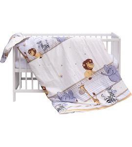 SCARLETT DĚTSKÁ POSTÝLKA S KOMPLETNÍ VÝBAVOU SCARLETT ZOO 120 X 60 CM - BÉŽOVÁ - DŘEVĚNÉ POSTÝLKY - SPINKÁNÍ