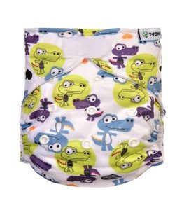 T-TOMI KAPSOVÁ PLENA (TYP AIO) - SUCHÝ ZIP CROCODILES - BODY NA LÁTKOVÉ PLENKOVÁNÍ - PŘEBALOVÁNÍ