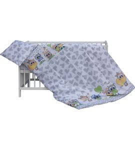 SCARLETT DĚTSKÁ POSTÝLKA S KOMPLETNÍ VÝBAVOU SCARLETT KULÍŠEK 120 X 60 CM - ŠEDÁ - DŘEVĚNÉ POSTÝLKY - SPINKÁNÍ