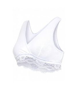 CARRIWELL KŘÍŽENÁ KOJICÍ PODPRSENKA VHODNÁ I KE SPANÍ BÍLÁ M - TĚHOTENSKÉ SPODNÍ PRÁDLO - PRO MAMINKY