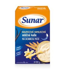 Sunar Kaše mléčná krupicová na dobrou noc s vanilkou 225 g