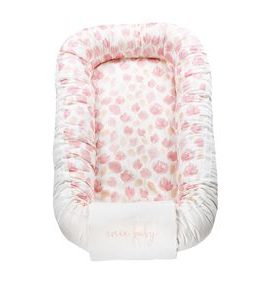 ENIE BABY HNÍZDEČKO DO POSTÝLKY SATINE PINK LEAVES - HNÍZDEČKA - SPINKÁNÍ