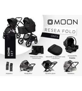 MOON RESEA FOLD KOMBI SET - ONYX - KOMBINACE S PŘÍSLUŠENSTVÍM - KOČÁRKY A PŘÍSLUŠENSTVÍ