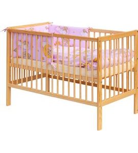 SCARLETT DĚTSKÁ POSTÝLKA S KOMPLETNÍ VÝBAVOU SCARLETT 120 X 60 CM - MRÁČEK - RŮŽOVÁ - DŘEVĚNÉ POSTÝLKY - SPINKÁNÍ