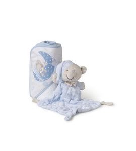 INTERBABY SET - OSUŠKA FROTÉ 100X100 MEDVÍDEK SPÍ + PŘÍTULKA - MODRÁ - OSUŠKY A DĚTSKÉ ŽUPANY - KOUPÁNÍ A ZDRAVÍ