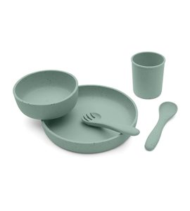 KIKKABOO JÍDELNÍ SADA 5-DÍLNÁ PLATINUM SILICONE SAGE - VÝHODNÉ SADY - KRMENÍ