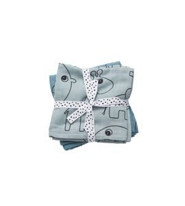 DONE BY DEER MUŠELÍNOVÉ ZAVINOVACÍ PLENKY CONTOUR 2 KS MODRÁ - ZAVINOVACÍ PLENY / OSUŠKY VELKÉ - PŘEBALOVÁNÍ