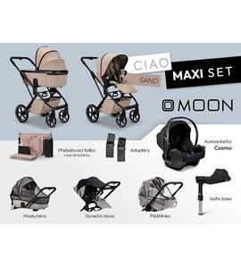 MOON CIAO MAXI SET - SAND - KOMBINACE S PŘÍSLUŠENSTVÍM - KOČÁRKY A PŘÍSLUŠENSTVÍ