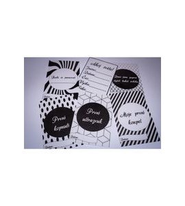 Černá na bílé milníkové kartičky těhotenský set