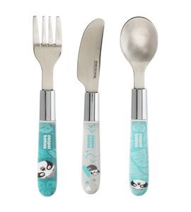 CANPOL BABIES PŘÍBOR KOVOVÝ EXOTIC ANIMALS 3KS MODRÝ - LŽIČKY A PŘÍBORY - KRMENÍ